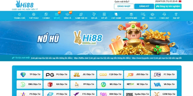 Khám phá sảnh Nổ Hũ Hi88